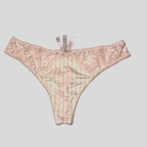 Victoria's Secret Floral Lace High-Leg Brief Panty - Peach/Coral Size L